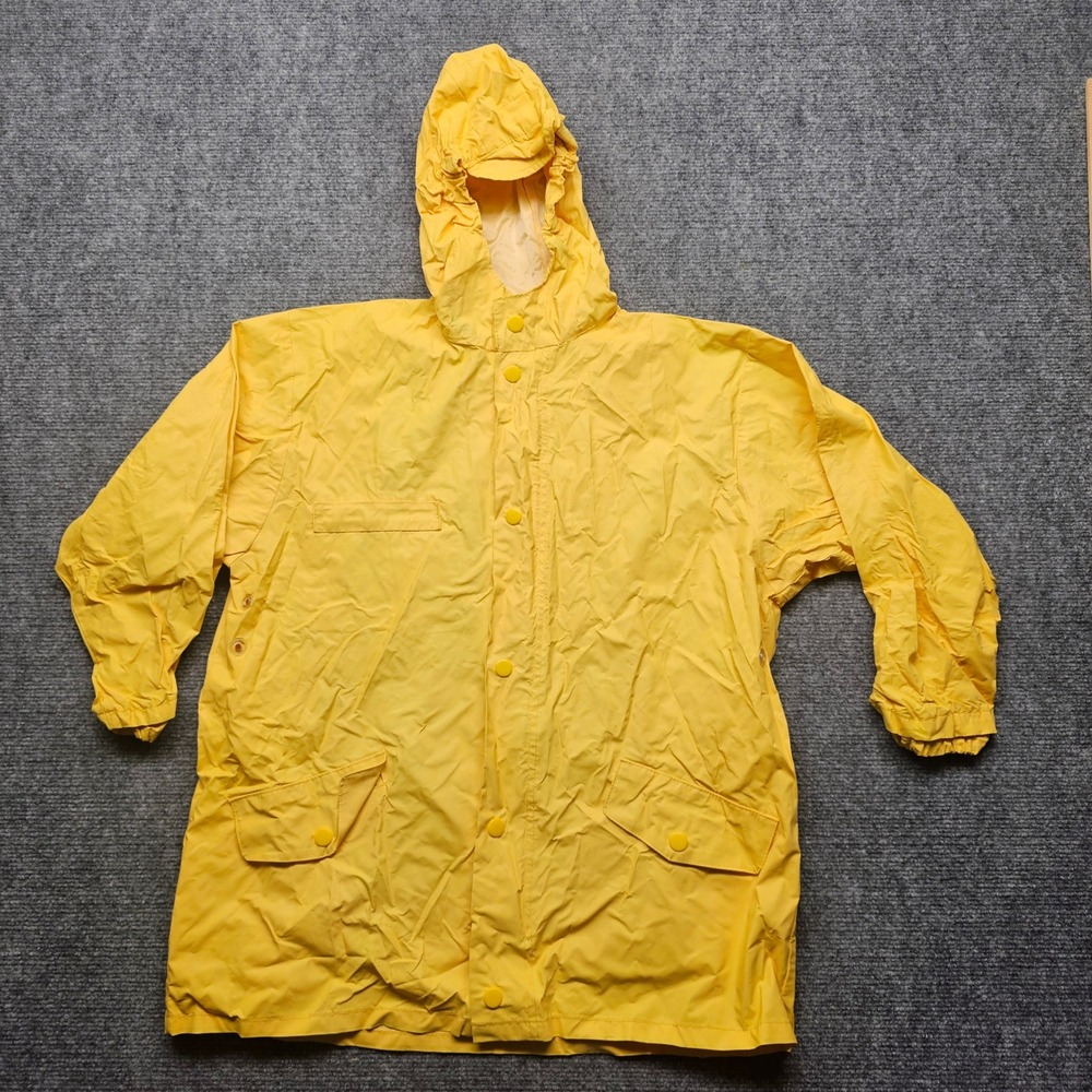 Gap Kids Yellow Hooded Raincoat Snap Front Jacket S/M 241461